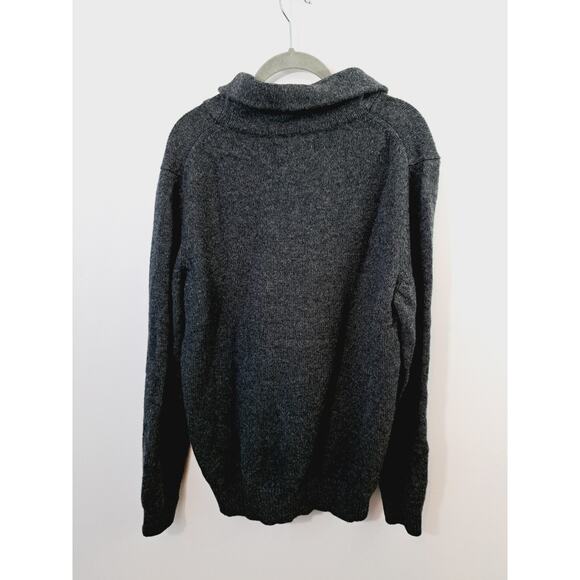 Frederik Anderson Copenhagen Wool Blend Sweater Collared, Toggle Closure Gray L - Picture 2 of 5